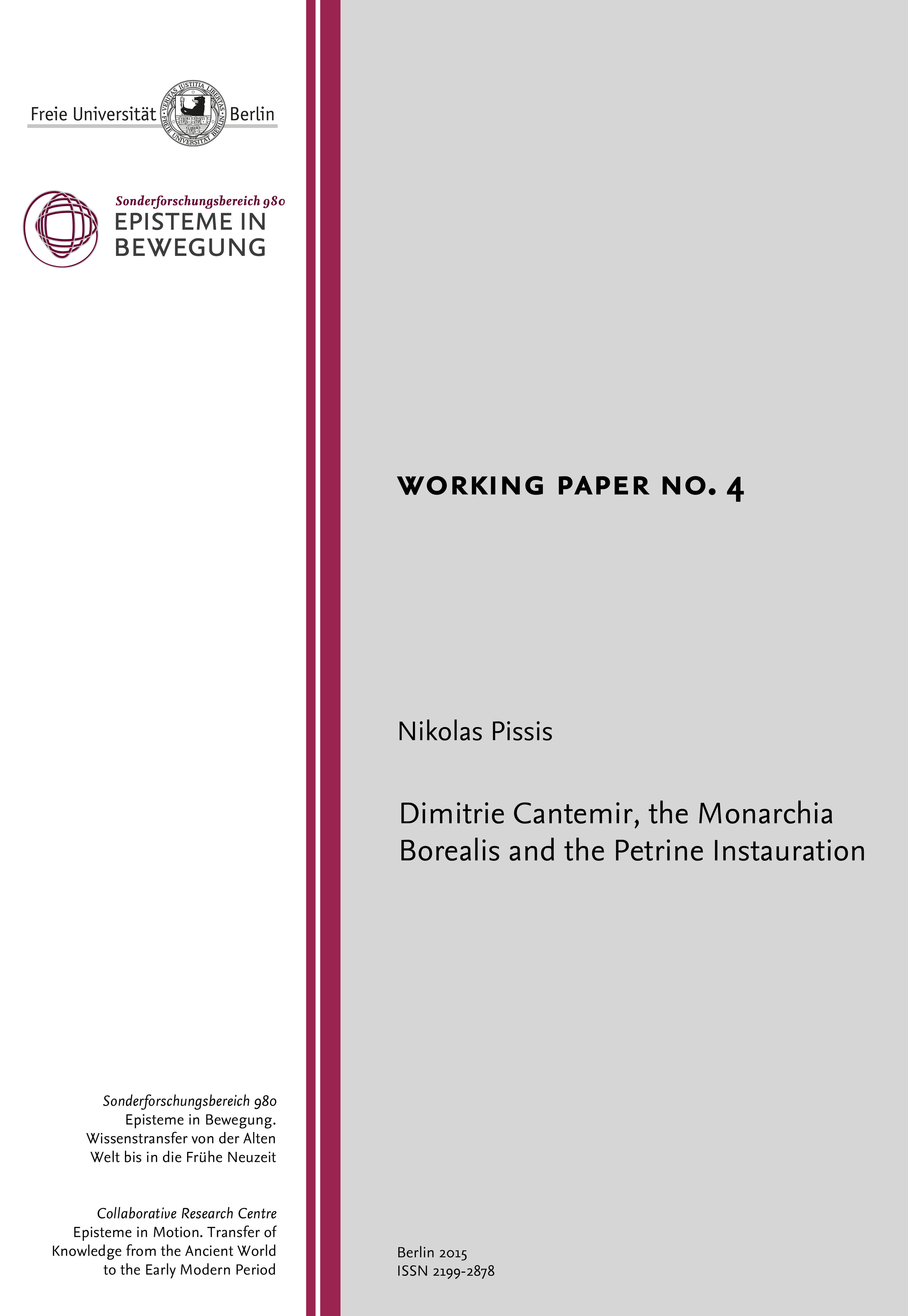 Working Paper No 42015 Dimitrie Cantemir The Monarchia Borealis