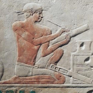 Two scribes, relief from Mastaba of Akheteps at Saqqara