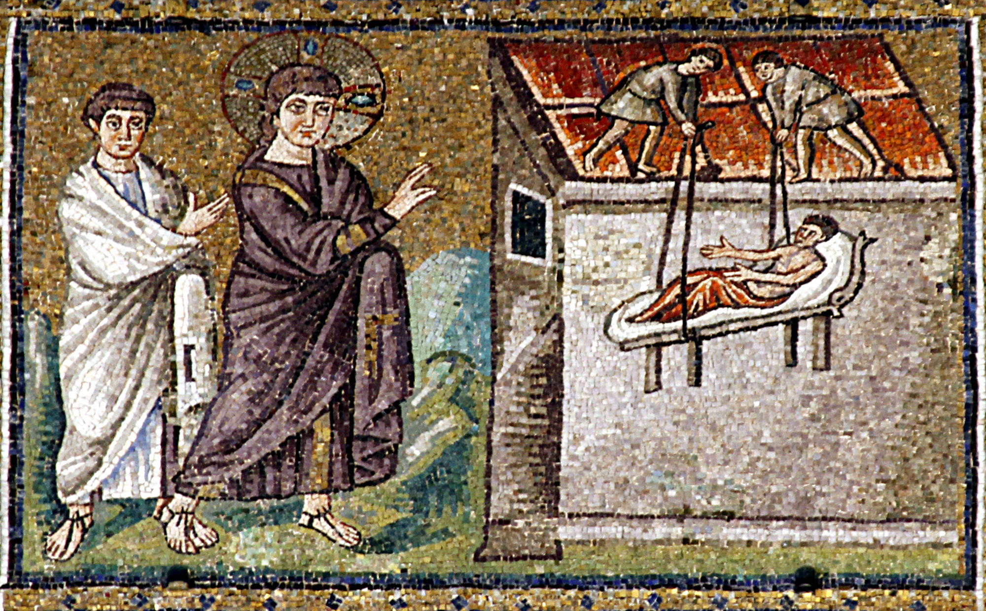 Sant' Apollinare: Jesus healing the paralytic in Cafarnaume