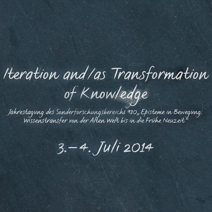 Poster (Ausschnitt) zur 2. Jahrestagung "Iteration and/as Transformation of Knowledge" (2014)